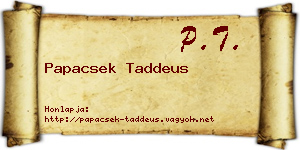 Papacsek Taddeus névjegykártya